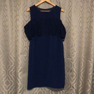 Navy blue dress with shoulder detail size 14